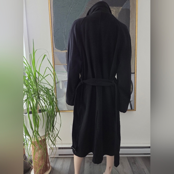 Double-breasted Belted Wool Trench Coat - Picture 3 of 14